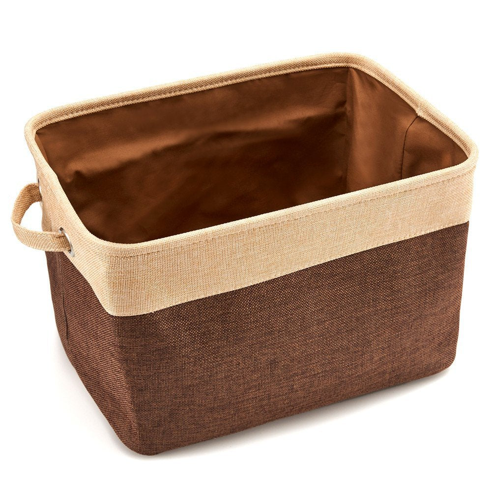 Collapsible Cotton Linen Storage Box for Home Organization view 5