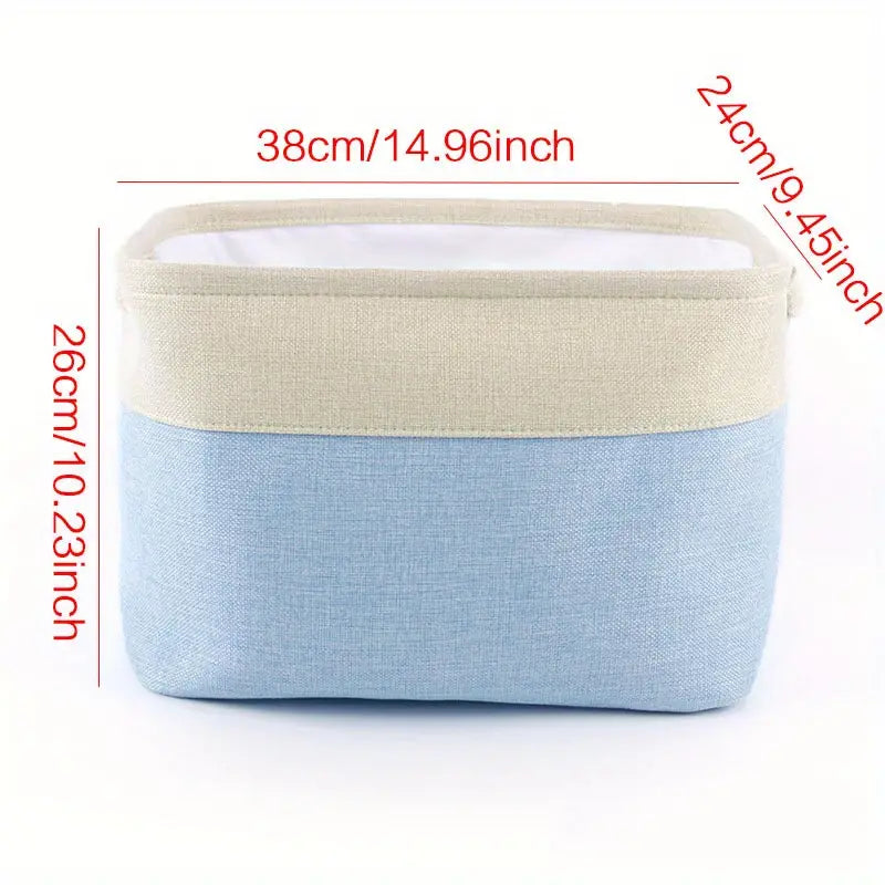 Collapsible Cotton Linen Storage Box for Home Organization view 7
