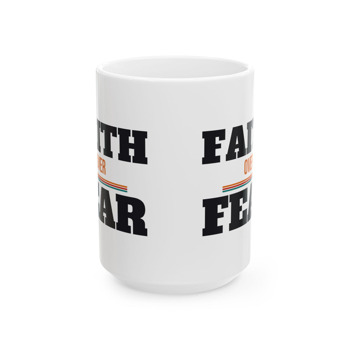 Christian Faith Over Fear Coffee Mug, Religious Gift for Women and Men, Church, Easter and Christmas Gift