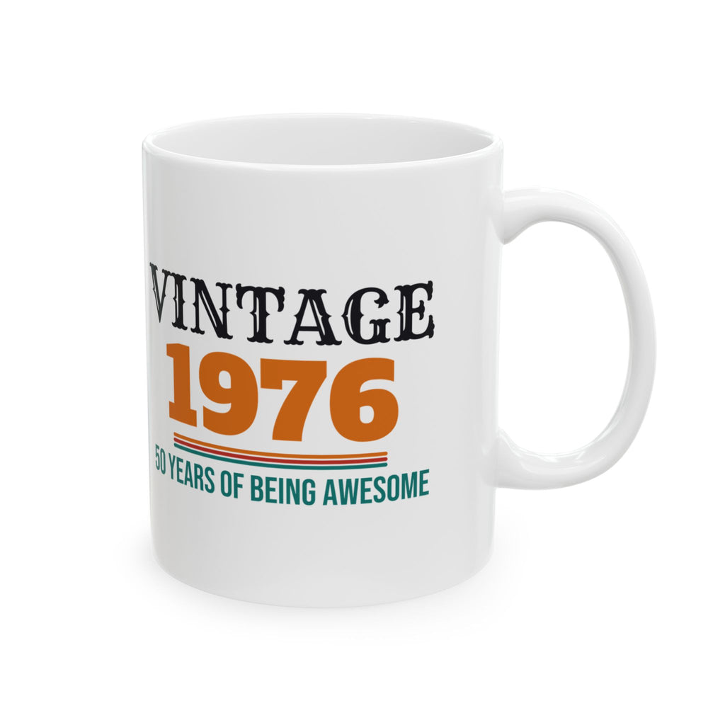 50th Birthday Vintage 1976 Coffee Mug, 50 Year Old Birthday Gift for Men and Women, 50th Birthday Party Gift