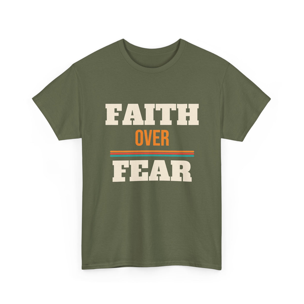 Christian Faith Over Fear T-Shirt, Religious Gift for Women and Men, Church, Easter and Christmas Gift