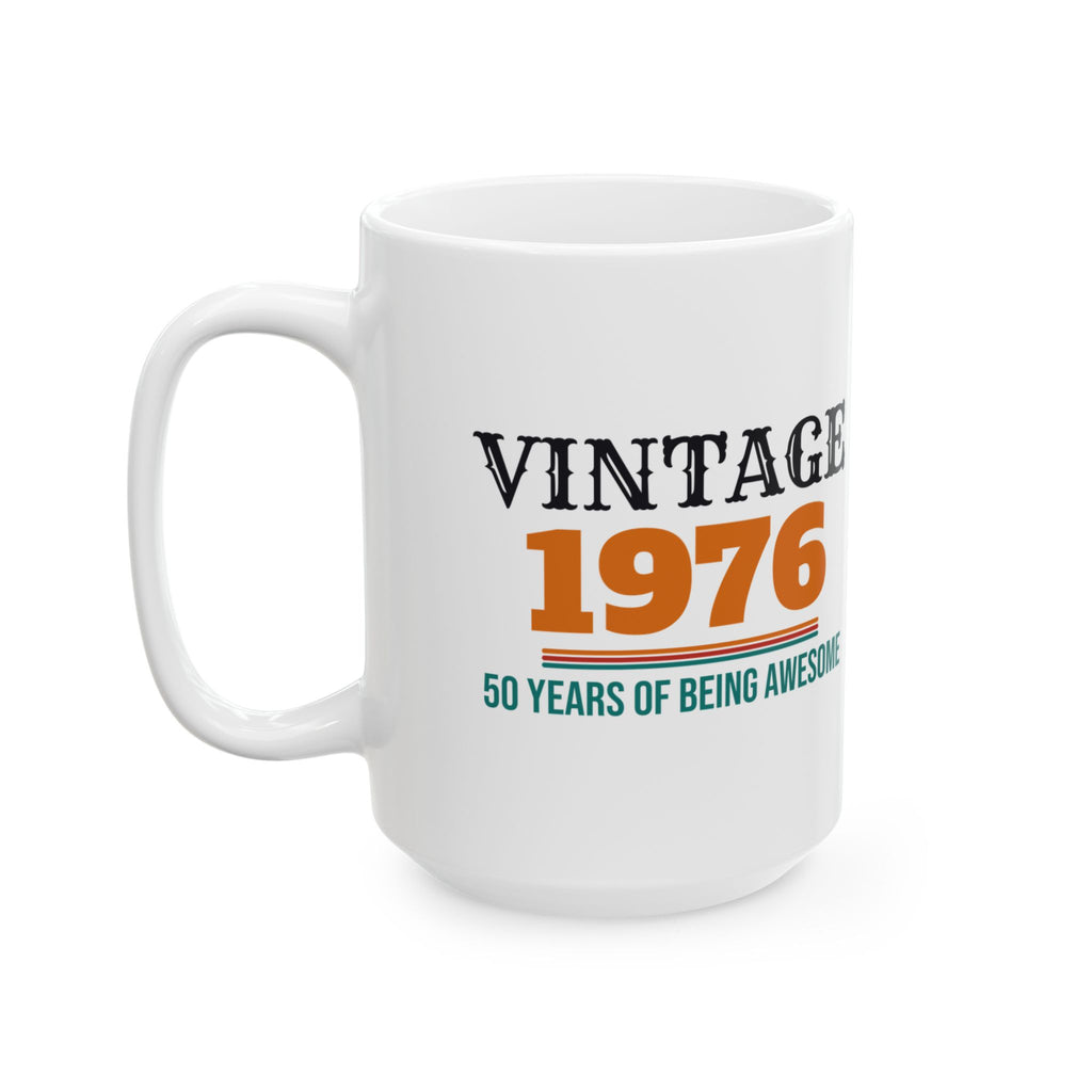 50th Birthday Vintage 1976 Coffee Mug, 50 Year Old Birthday Gift for Men and Women, 50th Birthday Party Gift