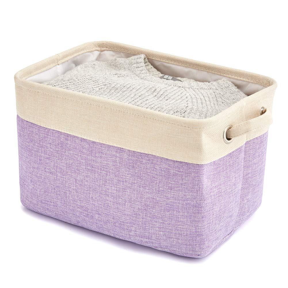 Collapsible Cotton Linen Storage Box for Home Organization