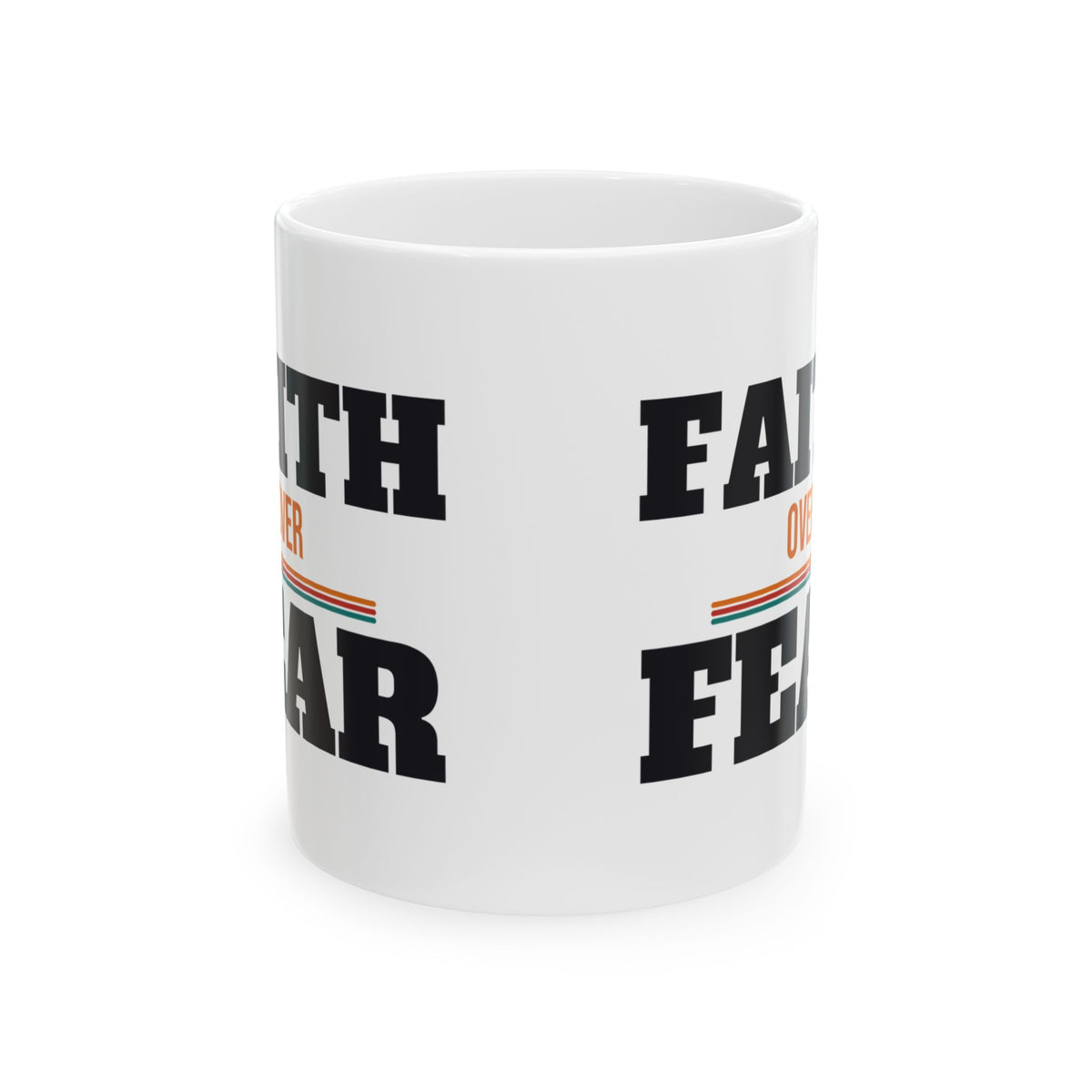 Christian Faith Over Fear Coffee Mug, Religious Gift for Women and Men, Church, Easter and Christmas Gift
