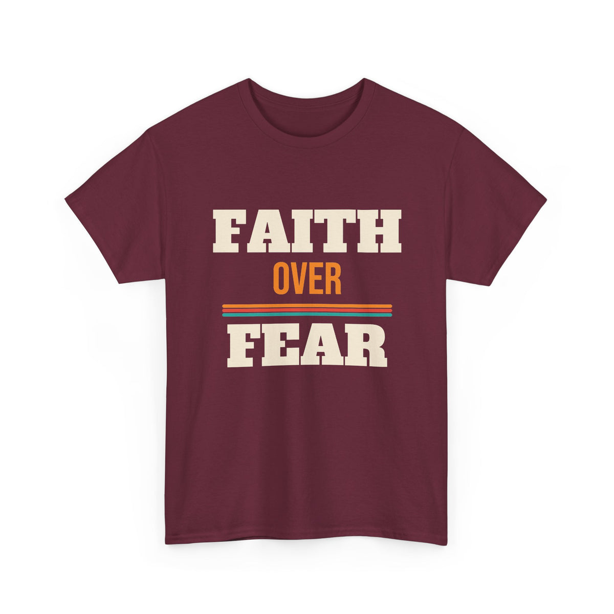 Christian Faith Over Fear T-Shirt, Religious Gift for Women and Men, Church, Easter and Christmas Gift