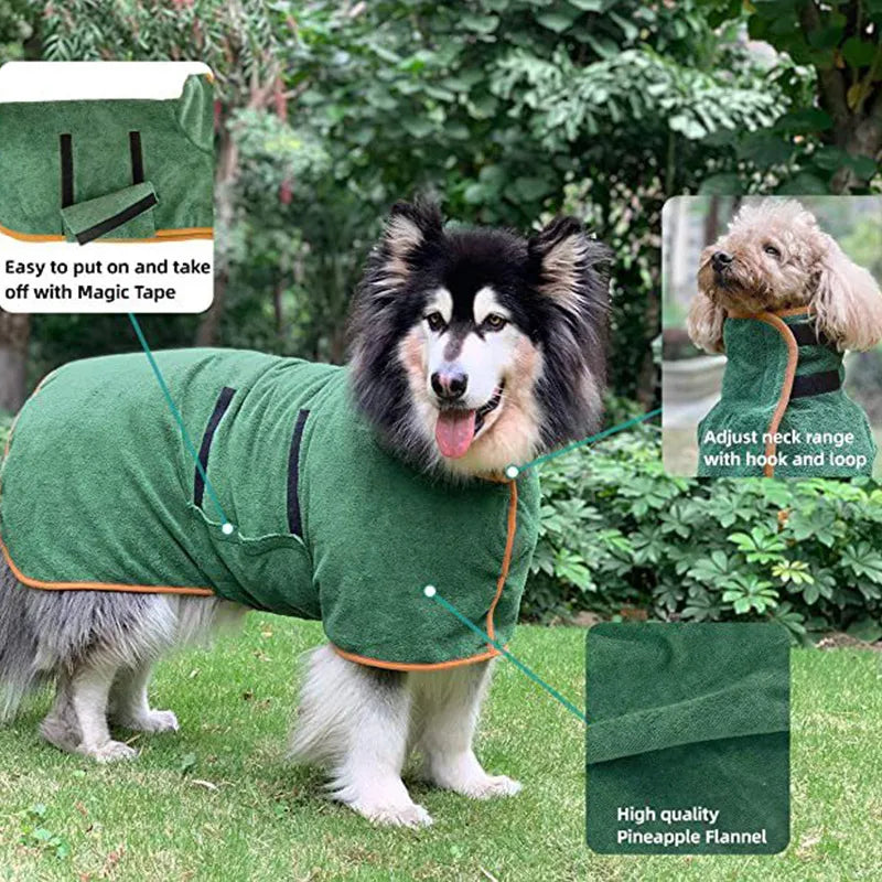 Fast-Drying Pet Bathrobe Towel
