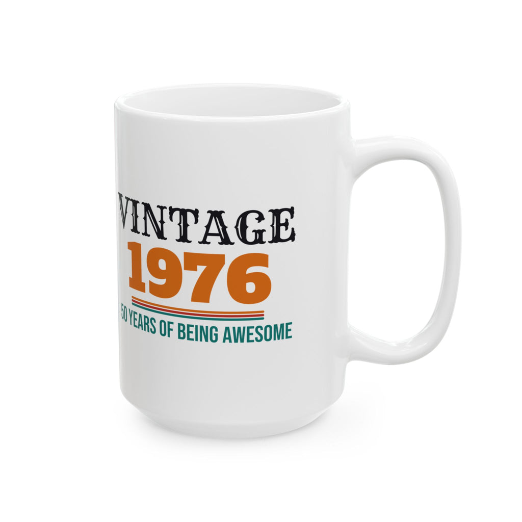 50th Birthday Vintage 1976 Coffee Mug, 50 Year Old Birthday Gift for Men and Women, 50th Birthday Party Gift