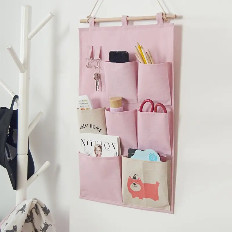 Cotton and Linen Hanging Storage Bag for Home Organization view 7