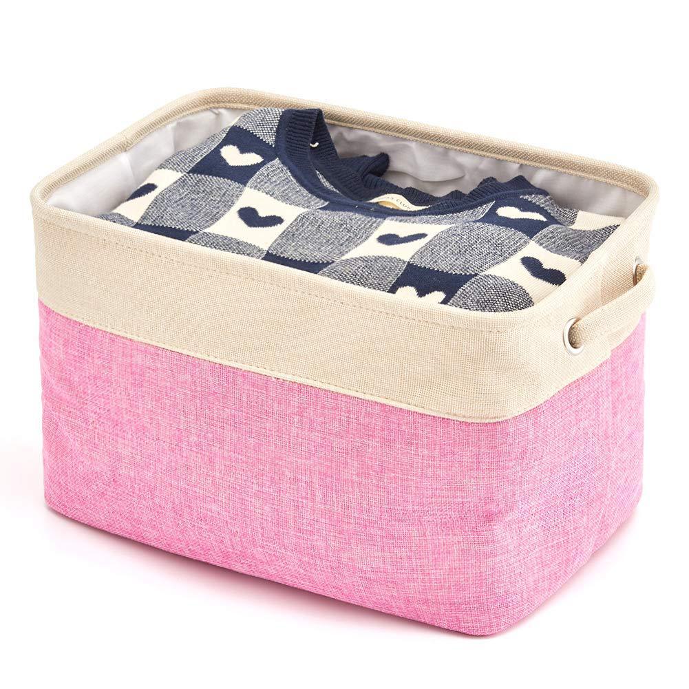 Collapsible Cotton Linen Storage Box for Home Organization view 4